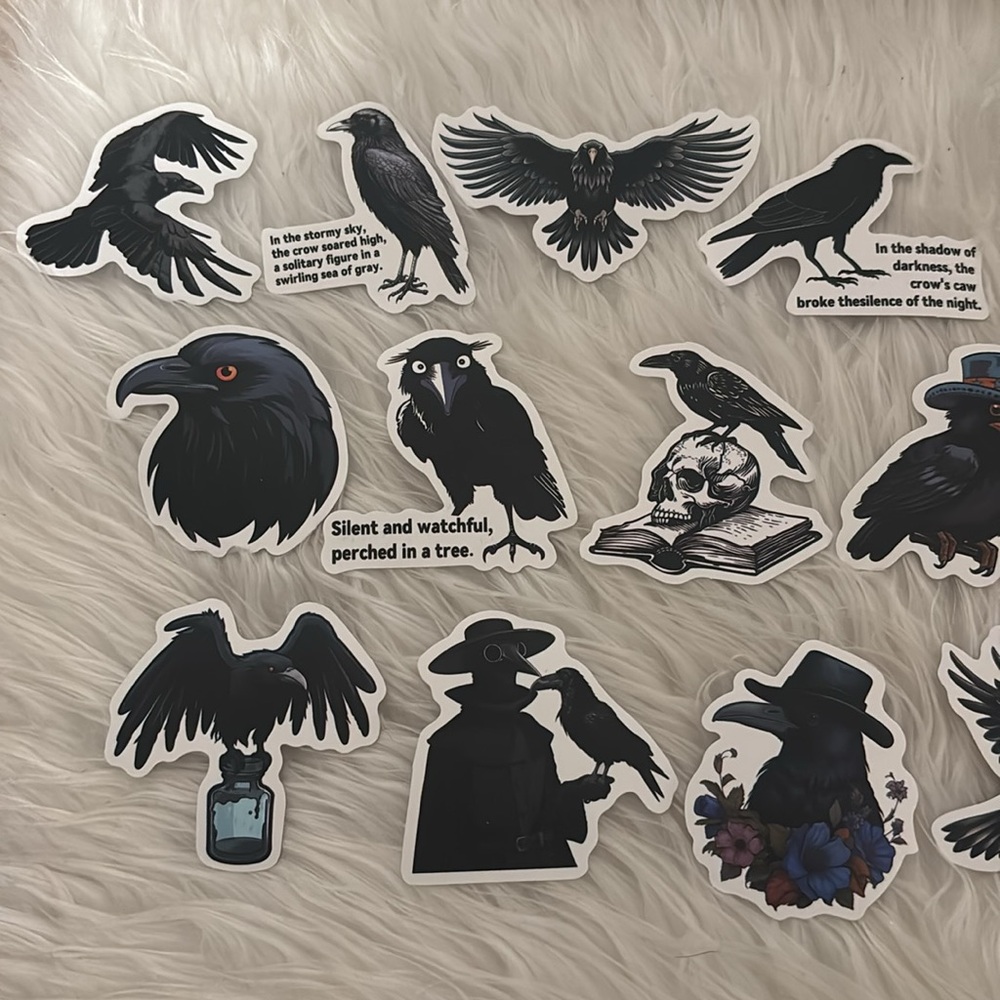 26 Crow Stickers🐦‍⬛🖤 - Picture 5 of 9